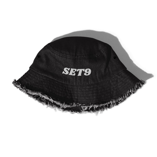 SET9 Distressed denim bucket hat